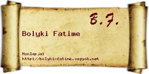Bolyki Fatime névjegykártya